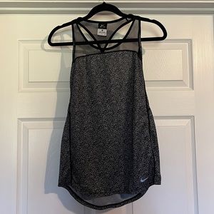 Nike Dri-Fit Workout Athletic Tank Top Racer Back Mesh Grey/Blue Womens Small